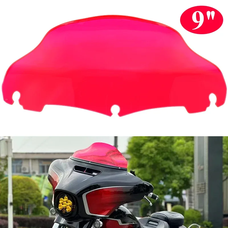 

9 " Motorcycle Red Windshield Fairing Windscreens For Harley Road Glide Ultra Custom FLTRU CVO FLTR FLTRX 2014-2023