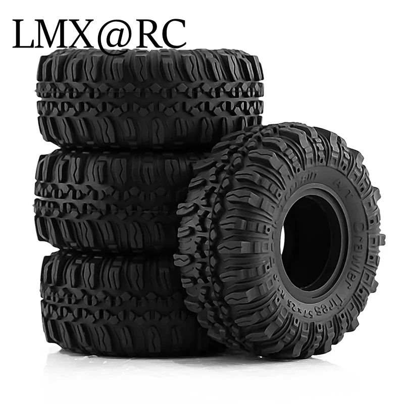 4pcs 57mm 1.0" Soft Rubber Wheel Tire Mud Tire for 1/18 1/24 RC Crawler Car Axial SCX24 Bronco AX24 TRX4M FMS FCX24 Enduro24