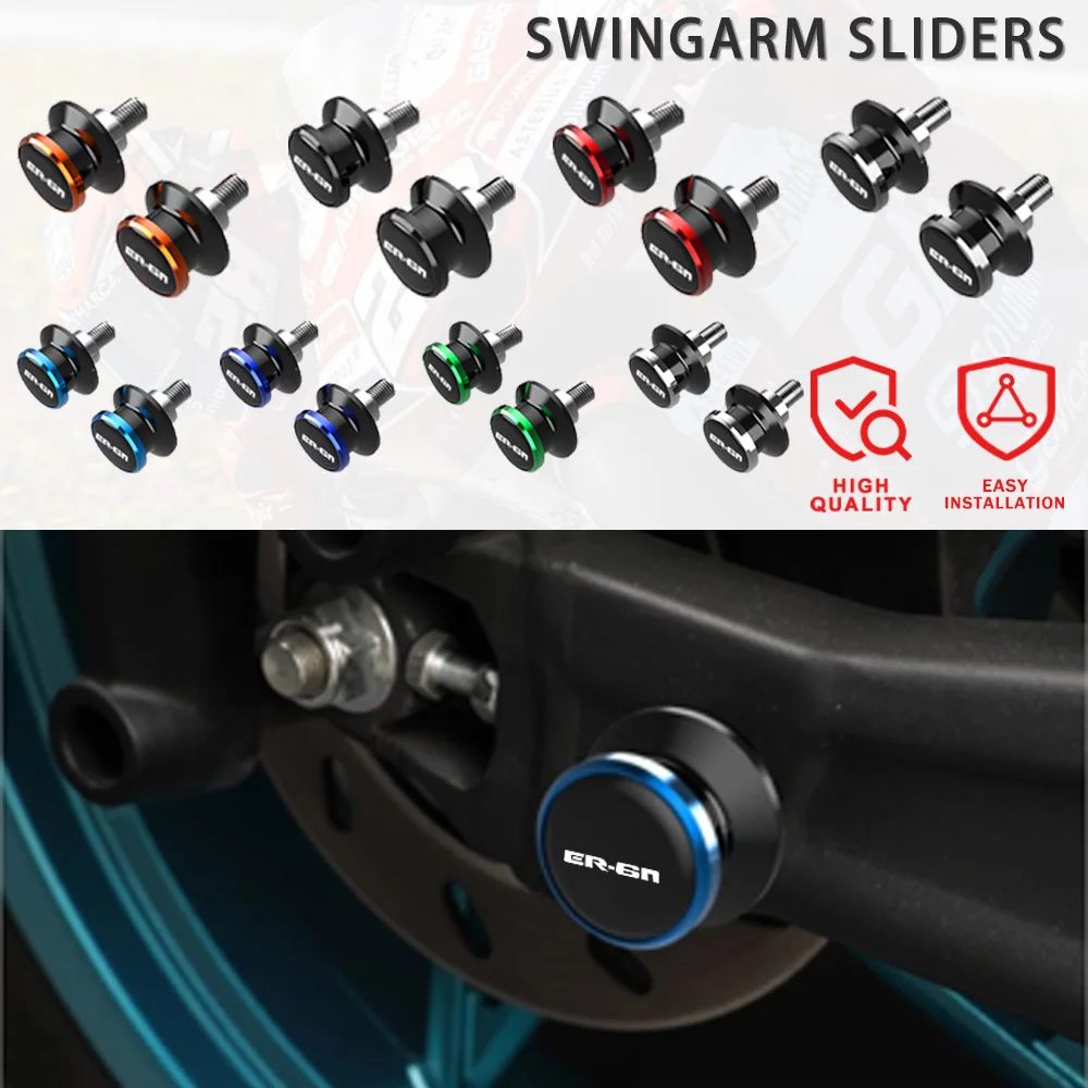 

ER-6N Motorcycles Accessories 10MM Swingarm Spools Stand Screws Swingarm Sliders for Kawasaki 2006 - 2014 2015 2016 2017