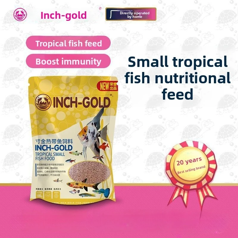 

Inch-Gold Slow Sinking Micro Pellets for Tropical Fish, Clear Water Formula for Betta, Guppy & Small Species, Won't Cloud Water
