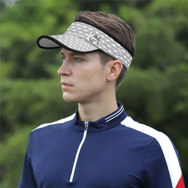 ABJV قبعات الغولف الرجالية لا أفضل القبعات الشمس حماية الظل تنفس الذكور قبعة عادية الرطوبة فتل قبعة الشمس رمادي-أسود