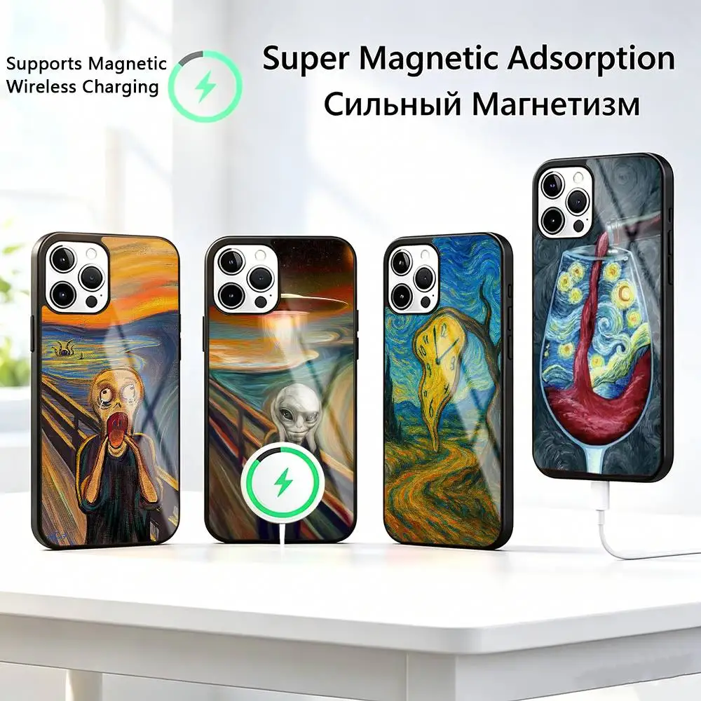 

Edvard Munch-h The Scream-m Art Phone Case For iPhone17,16,15,14,13,12,11 Plus,Pro Allows magnetic wireless charging