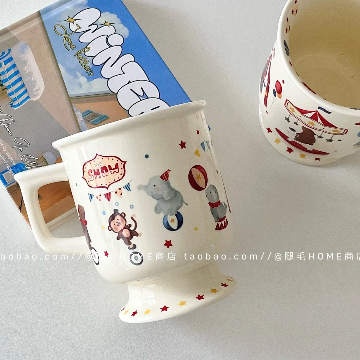 Mug Ceramic Cute Childlike Cartoon Animal Illustration Printing Dyeing DecorationCreative Desktop Decoration Storage WaterCoffee - Image 4
