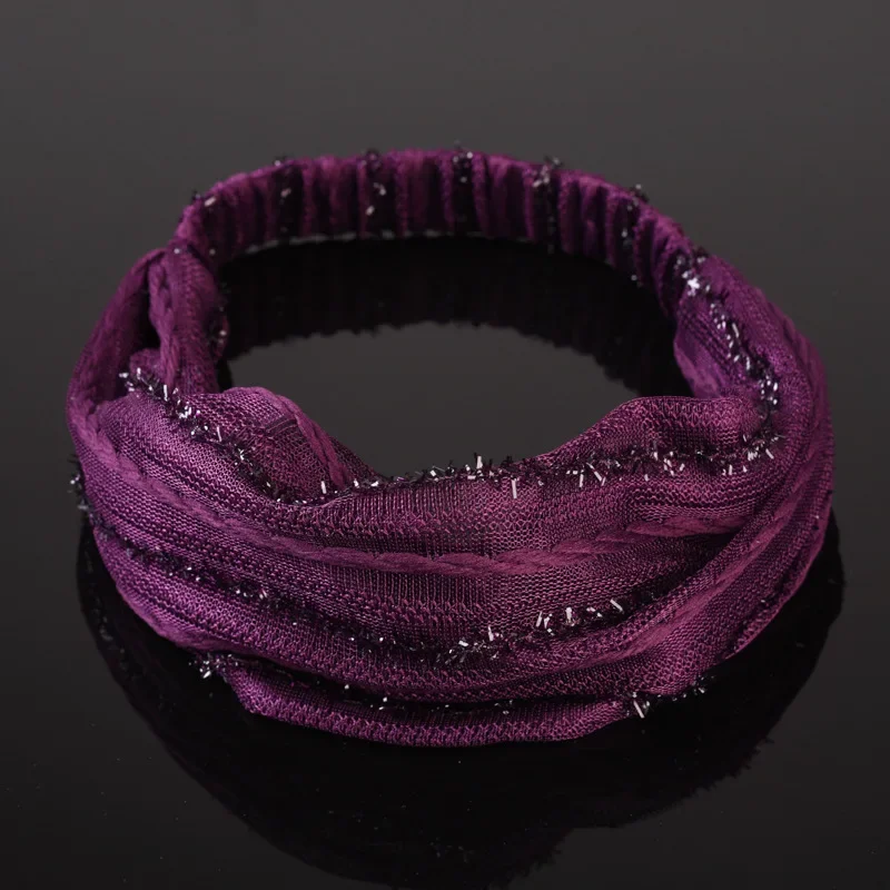 

Women Wide Chiffon Fabric Headbands Simple Solid Color Elastic Hair Bands Soft Stretched Hair Hoop Adult Hair Accessories Gifts