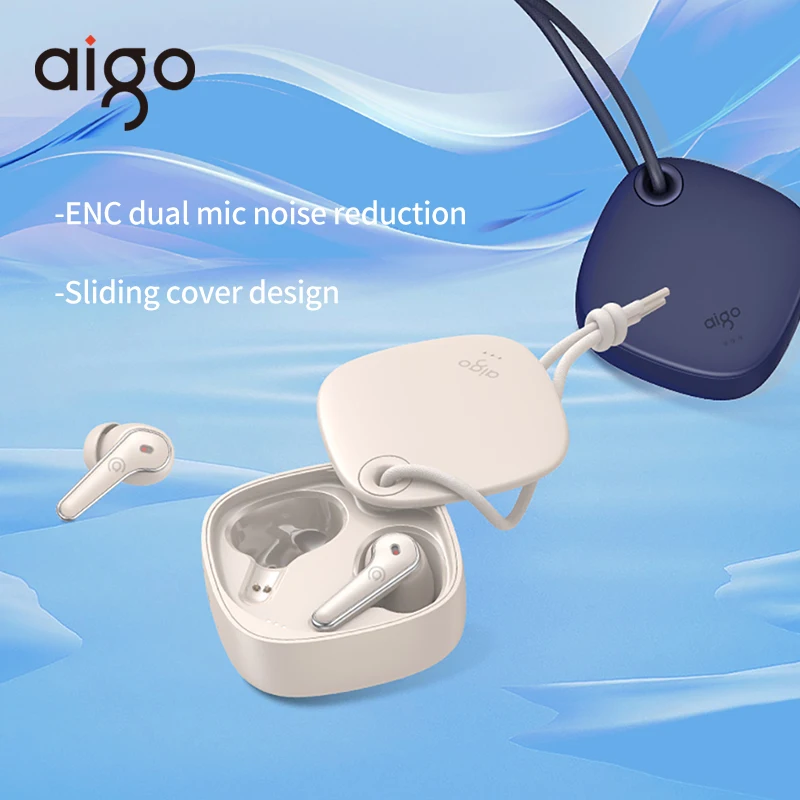 Aigo TU01 TWS Wireless Headset Bluetooth 5.4 Noise Cancelling Noise Reduction ENC Dual Mic 56h Long Battery Life Sport Headset