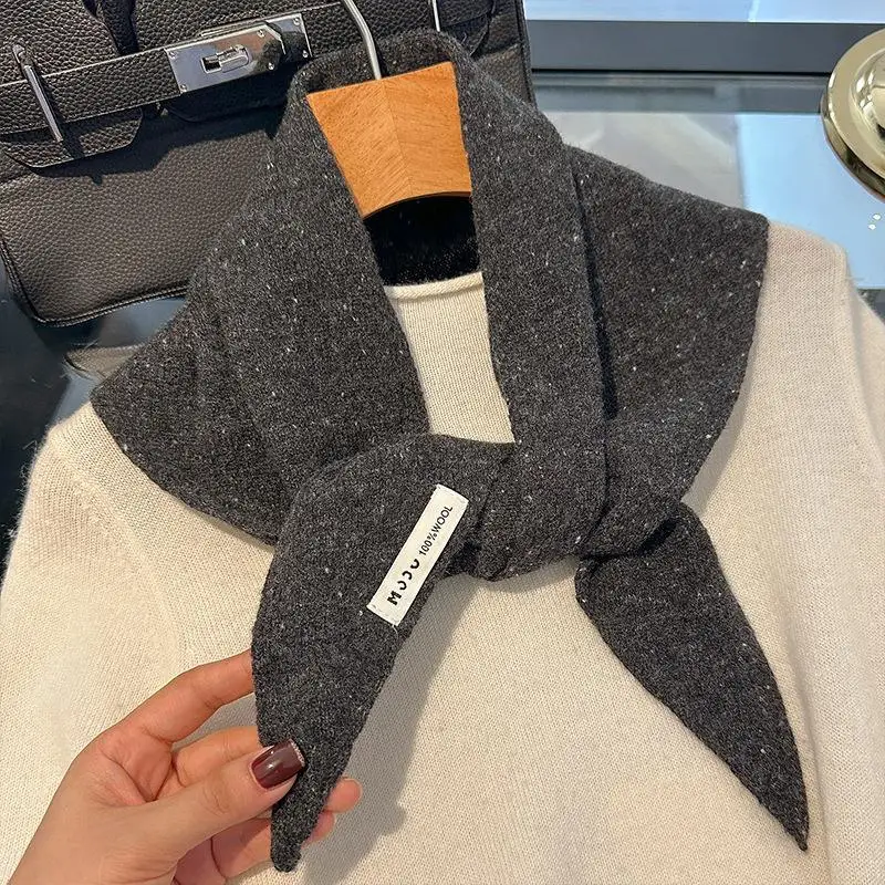 

New Korean Triangle Scarf Knitted woolen Triangular Scarf Decorative Shawl Neck warmer for Women Multi-functional warm Scarf