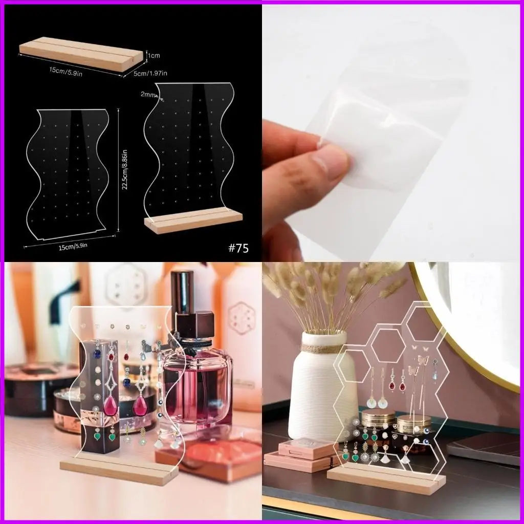 

Acrylic Earring Pendant Storage Rack Arch Round Rectangular Jewelry Display Rack