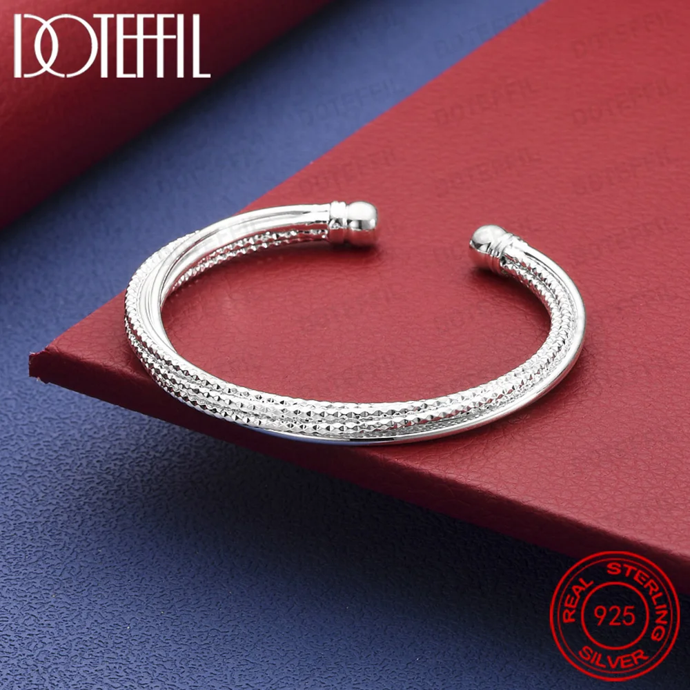 Einfacher Armreif aus 925er-Sterlingsilber mit Perlen für Damen und Herren, Armreif, Hochzeit, Verlobung, Charm-Schmuck