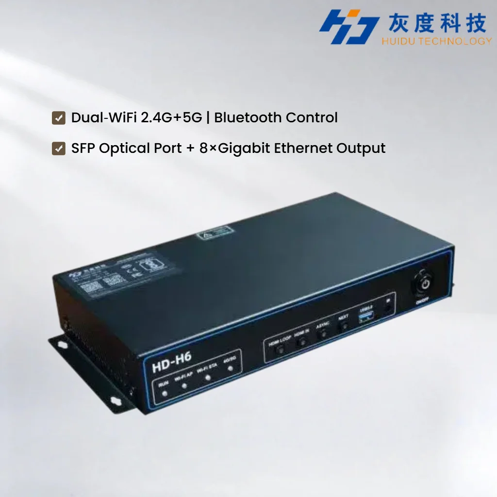 Huidu HD-H6 Smart Multimedia Player Support 3.93 Million Pixels for Conference Exhibition Rooms Hotel Lobbies LED Display