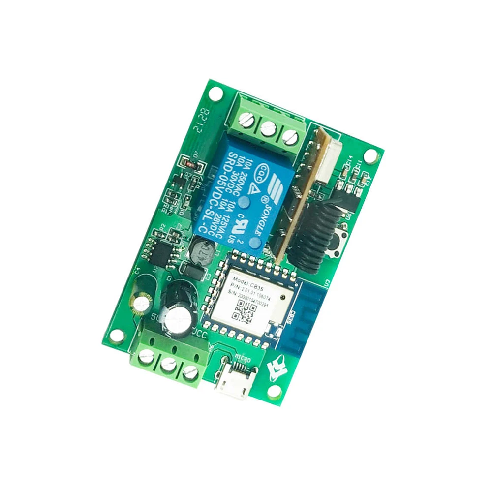 Tuya Single Way Remote Control Relay Module WiFi Bluetooth-compatible APP Control Smart Self-locking/Timing Modes Relay Switch