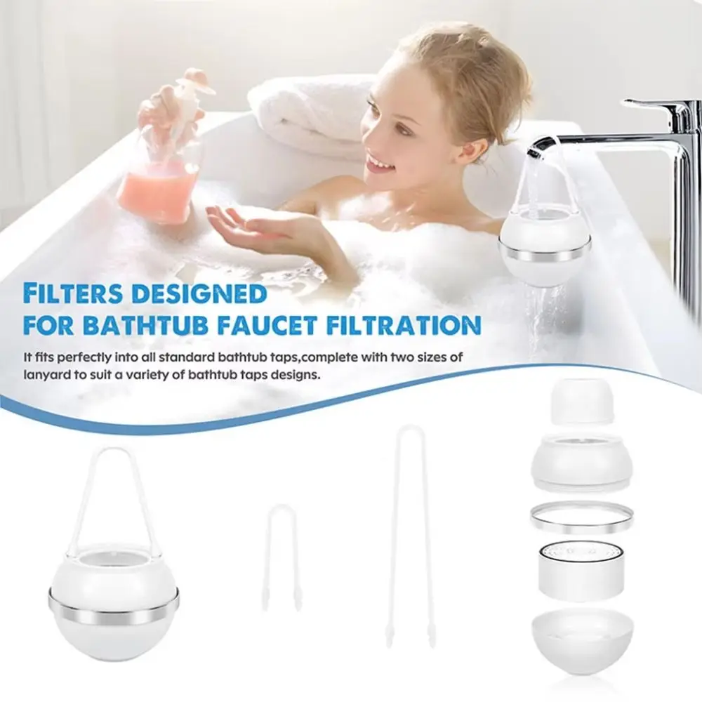 

BPA Free Bath Ball Filter High Water Flow Effective Filtration Bathtub Water Filter Easy Installation Durable Silicone Handle