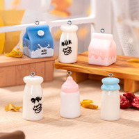 10Pcs Mini Milk Bottle Resin Charms Pendants For Jewelry Making DIY Earring Necklace Bracelet Handmade Decoration Accessories