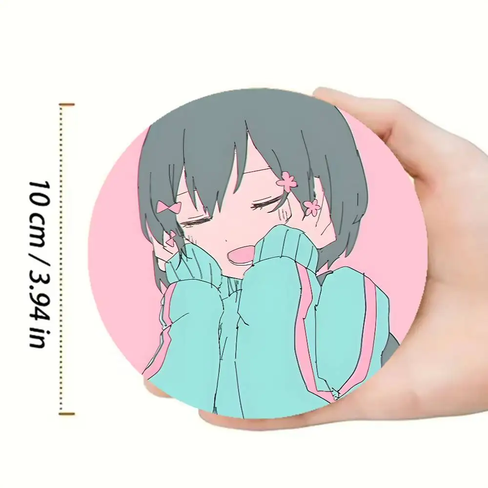 K-Kyu kurarin iyowa Wooden Cup Mat Cappuccino Vodka Juice Water Coaster for Flower Shop 4