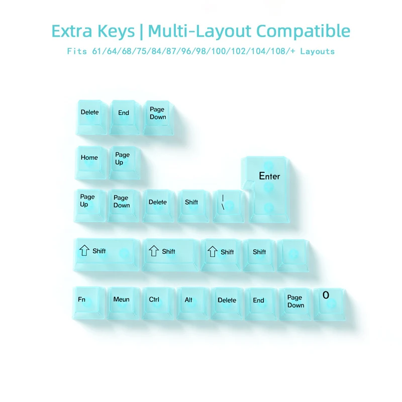 132 Keys Misty Surface Keycap for Mechanical Keyboard Replacement support  61/64/68/75/84/96/98/100/102/104/108 Series Keyboard