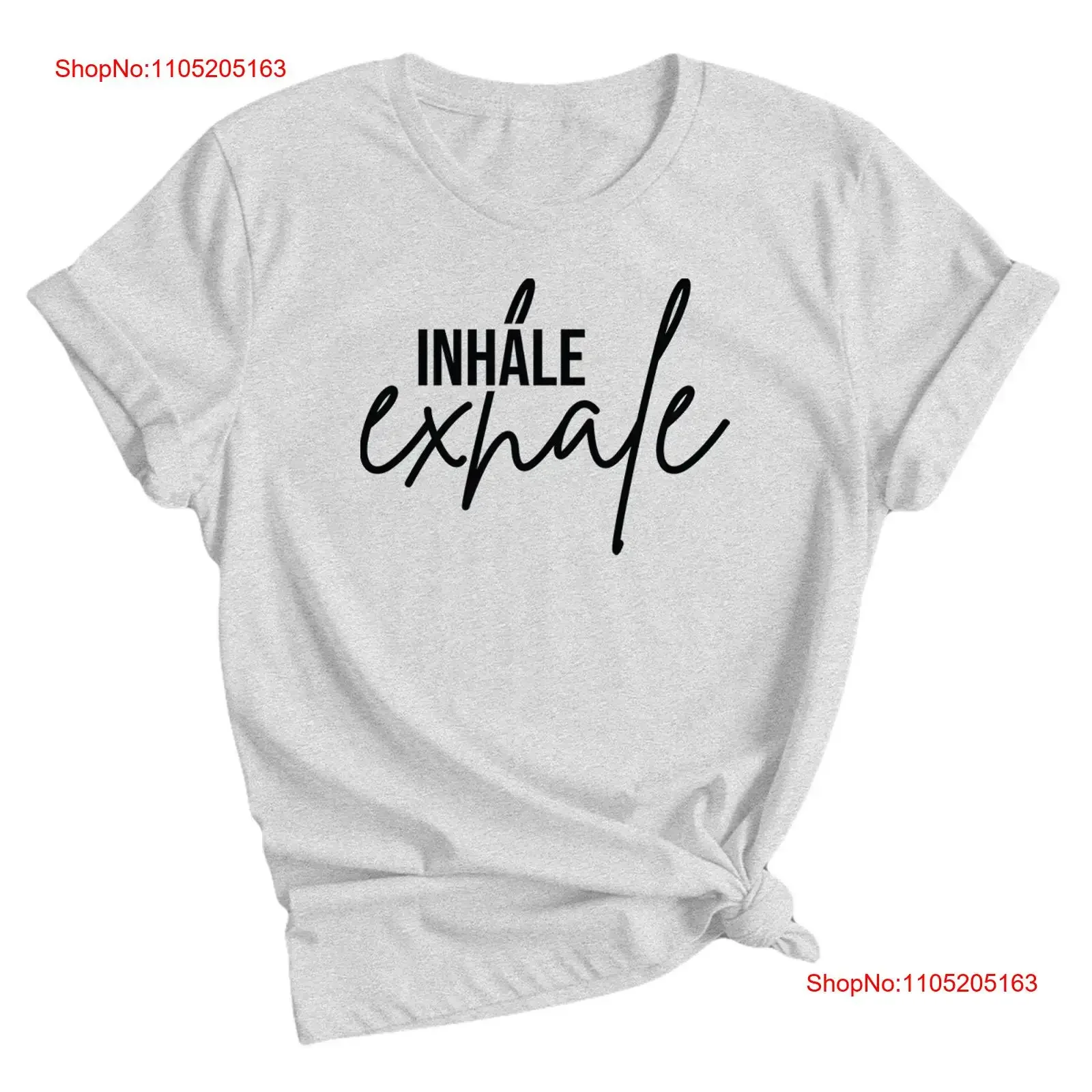 Inhale Exhale Mindfulness Wellness T-shirt femme vintage lavé étiré respirant vêtements de créateur mode doux confortable
