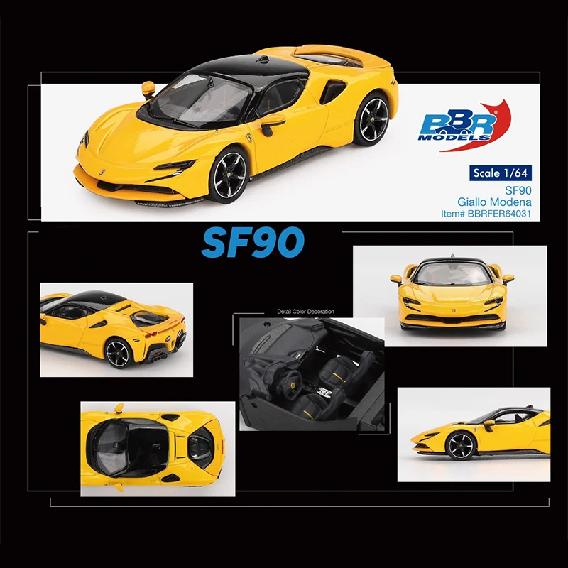 Vorverkauf BBR 1:64 SF90 Giallo Modena Diecast Car Model Collection Toys