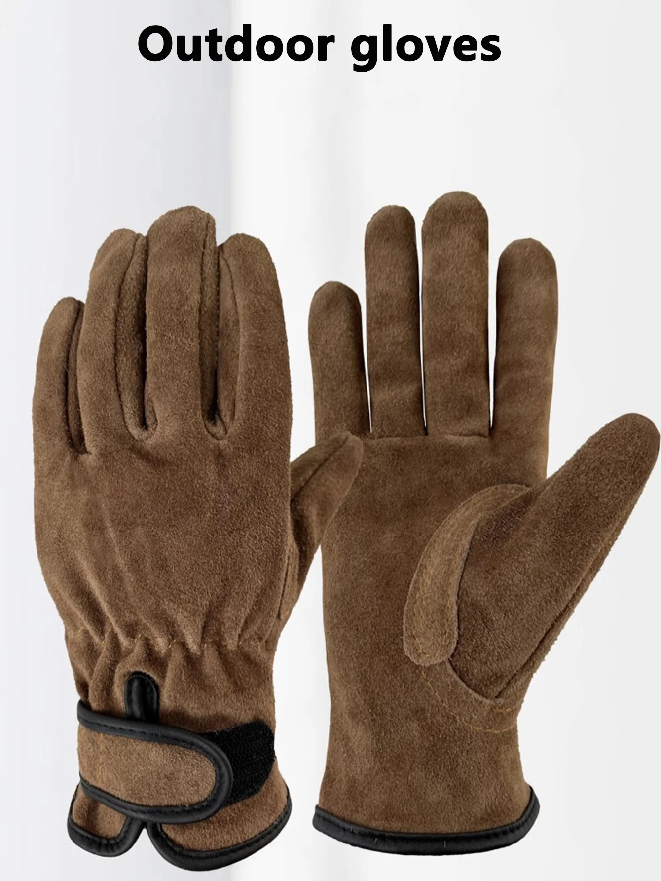 Men's Outdoor Genuine Leather Insulated Slip-Resistant and Durable Gloves