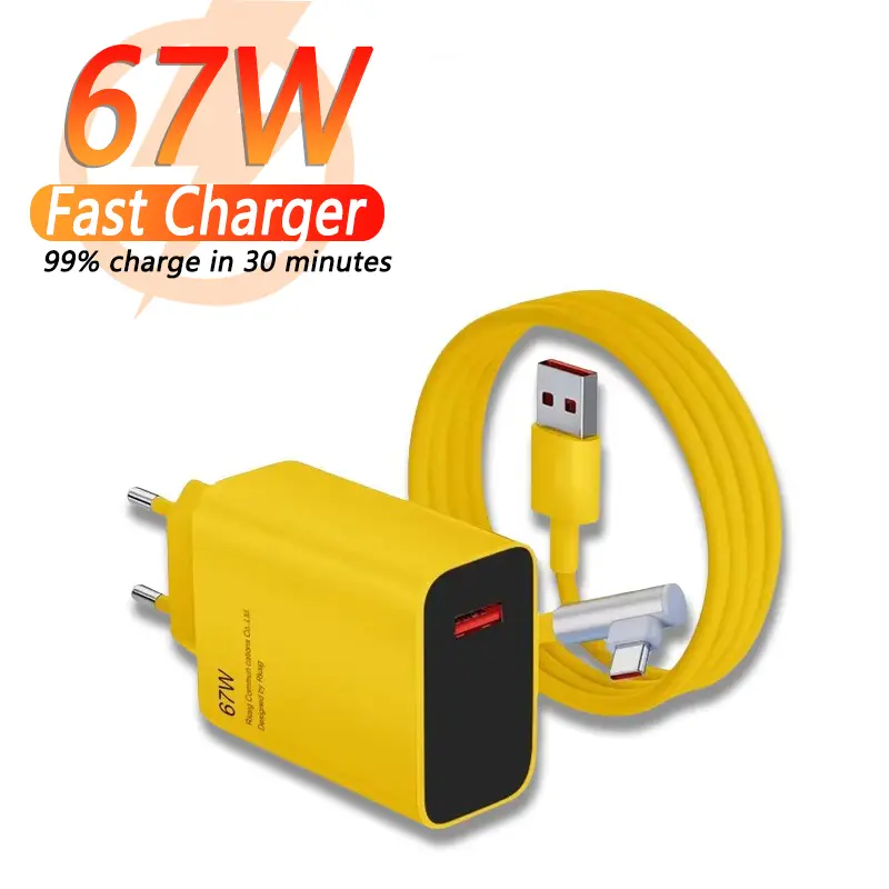 Cargador rápido de 67W y cable USB A a tipo C para Xiaomi