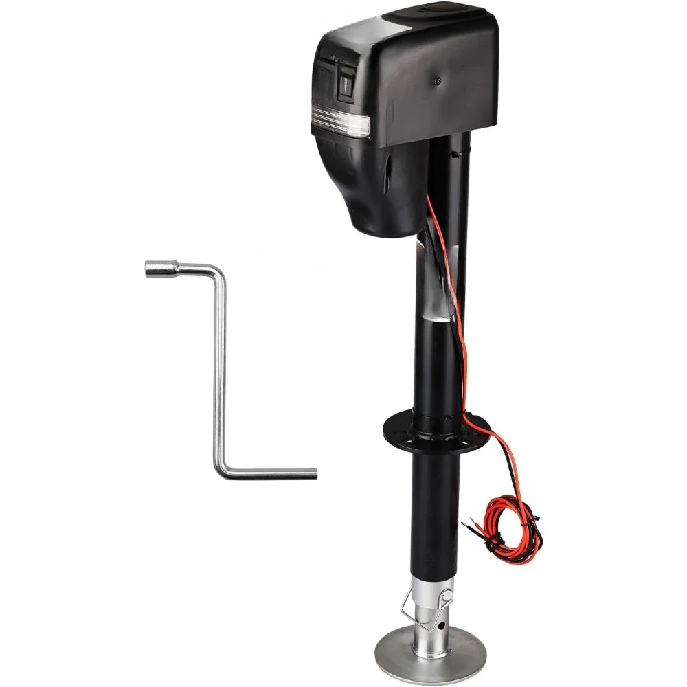 Duty RV Electric Power Tongue Jack with Accessories Manual Crank Handle, 18