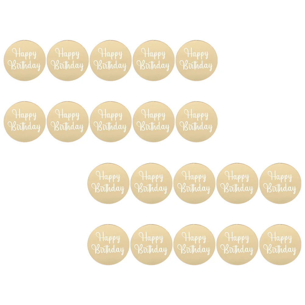 

20 Pcs Decorations Round Toppers Birthday Acrylic Cupcake Discs Party Cake Discs Baby Shower Cupcake Accessories