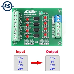 4 Kanaal Optocoupler Isolatie Board Voltage Converter 24V Tot 3.3V/5V Naar 24V/12V Naar 24V Geïsoleerde Module Plc Signaal Board