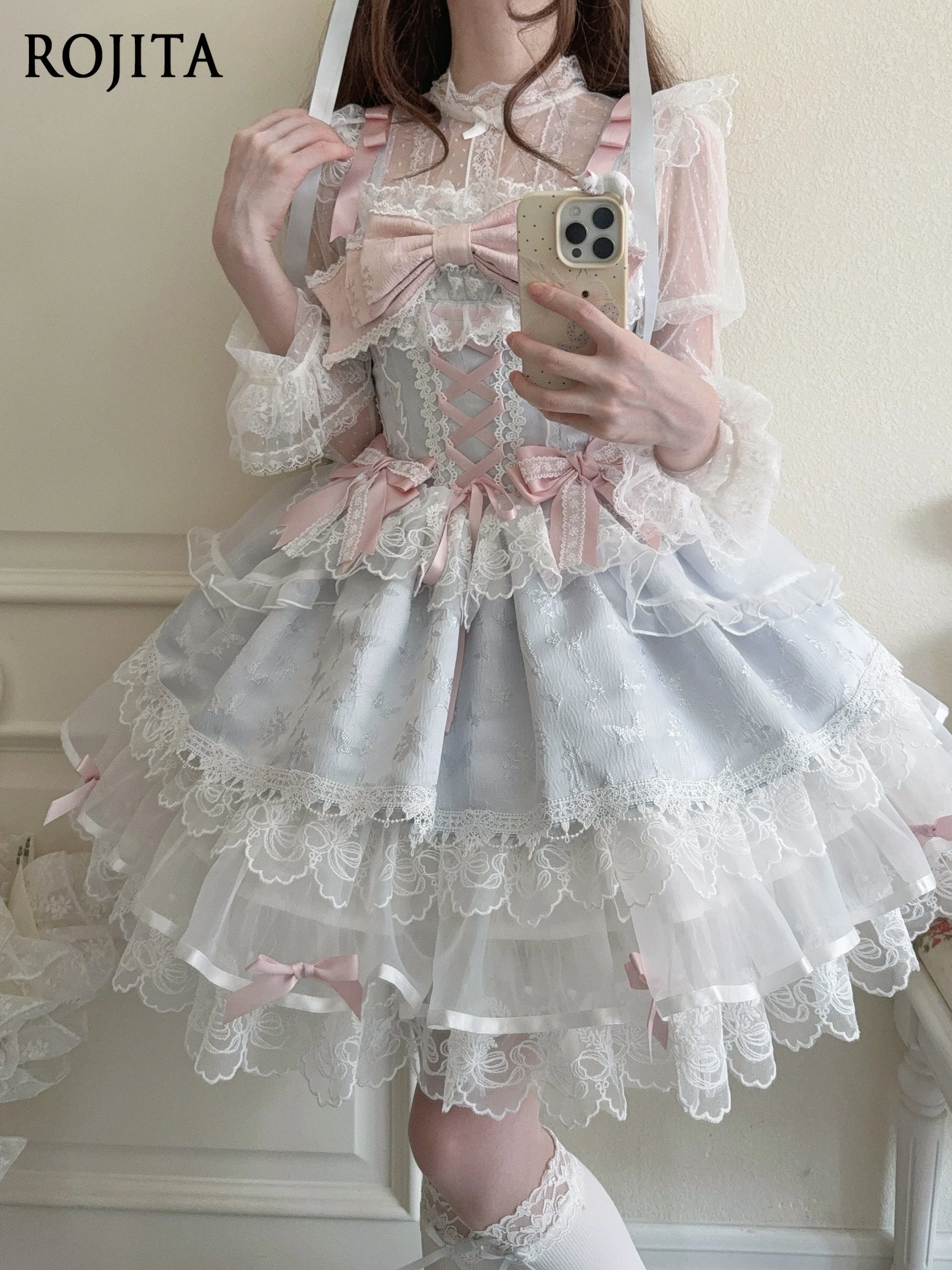 

Sweet Girl Original Design Kawaii Lolita Dress Ballet Style JSK Strap Dress for Women Summer Blue JSK Strap Dress 2025 New