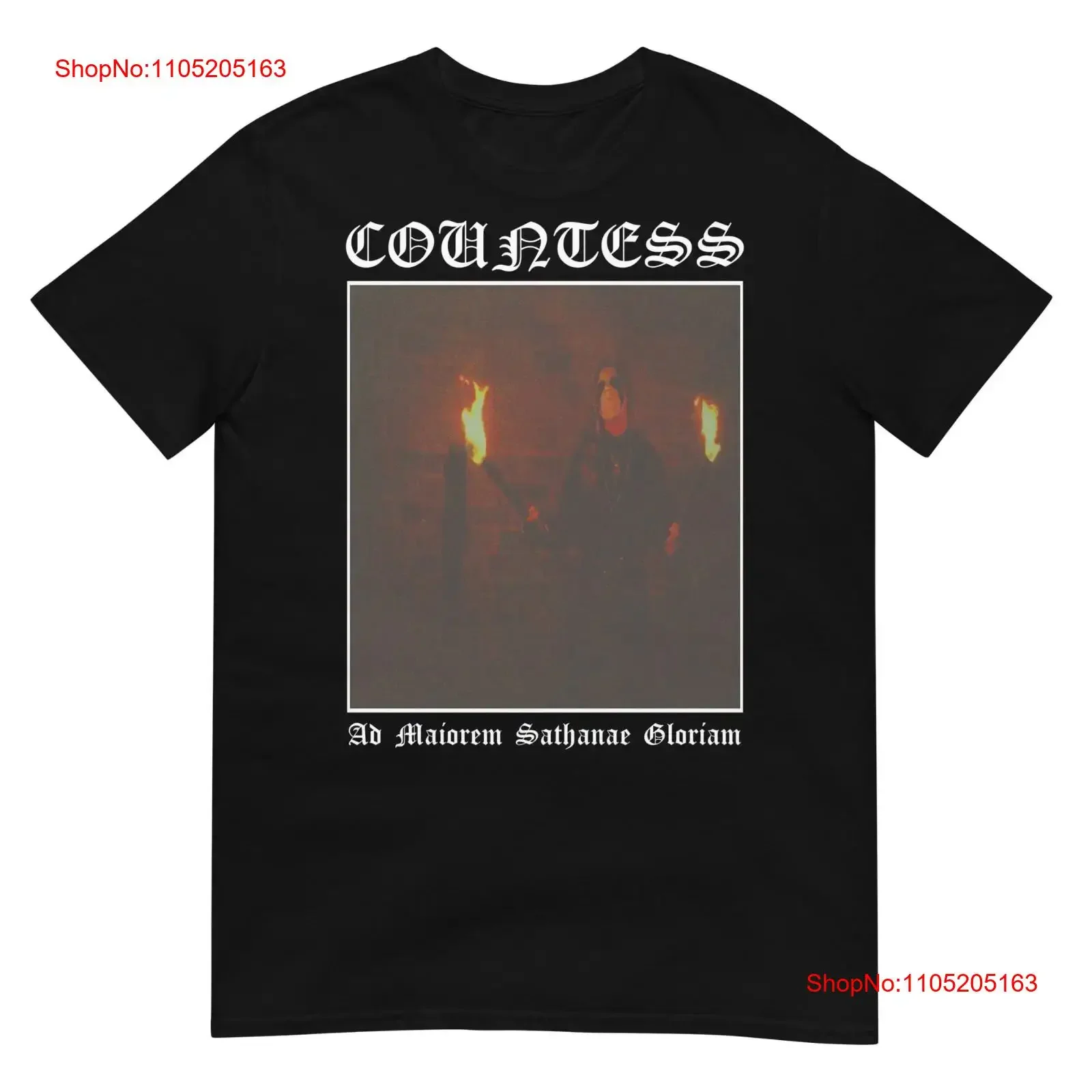 COUNTESS Ad Maiorem Sathanae Gloriam One Sided T SHIRT vintage Washed streetwear Versatile Breathable Slightly fashion graphic