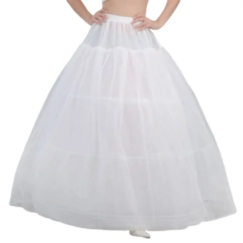 Bruid Bridal Trouwjurk Ondersteuning Petticoat 3 Hoops 1 Layer Gaas Rok Vrouwen Rok Voering Voering Kerst Verrassing