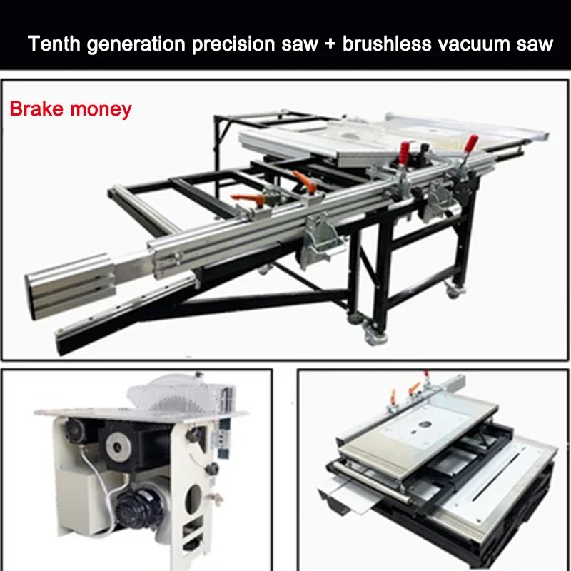 Multi-function Woodworking Push Table Saw Foldable Brushless Rocker Arm Precision Workbench Portable Folding Tables For Workshop