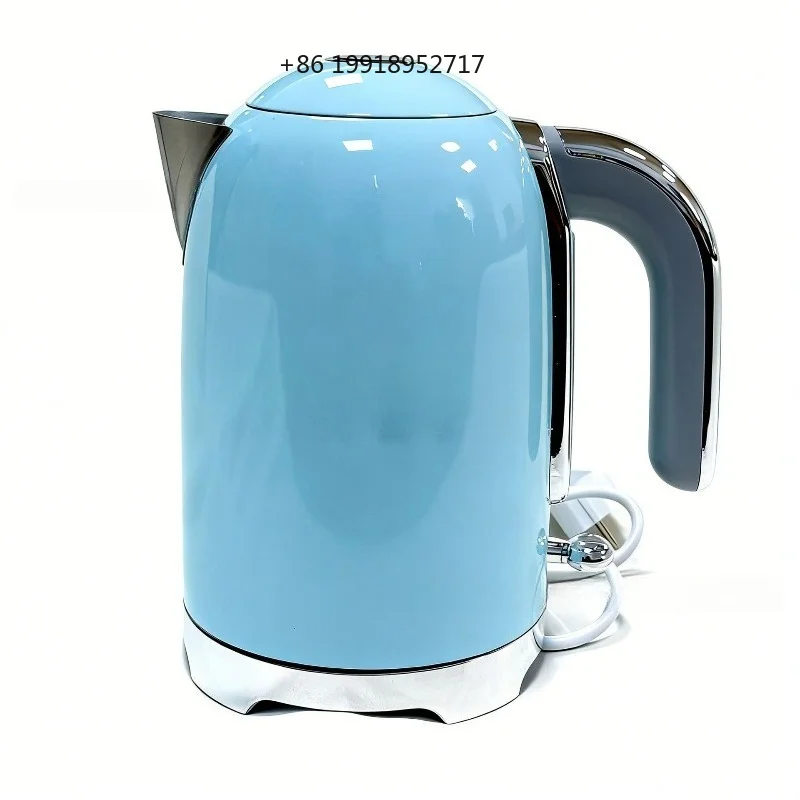 Retro Electric Kettle 2L, Food-Grade Stainless Steel Inner, Double Wall Anti-Scald, Auto Shut-Off Water Boiler