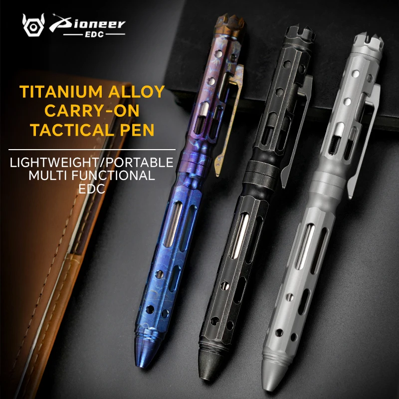 

Maeerxu TC4 EDC Titanium Tactical Multi-functional Self-defense Window Prying Pen Camping Signature Pen Emergency Window Breaker
