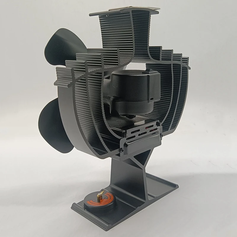 HOT! Wood Stove Fan Heat Powered 4-Blade Fireplace Fan For Wood/Fireplace/Log Burner 60 Degree Shaking Heads Fan