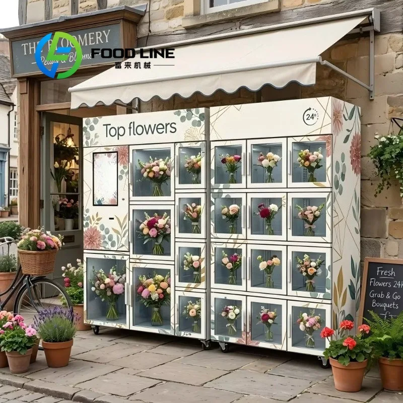 Commercial Flower Vending Machine 24H Automatic Fresh Flower Selling Vending Cabinet With Constant Temperature Preservation