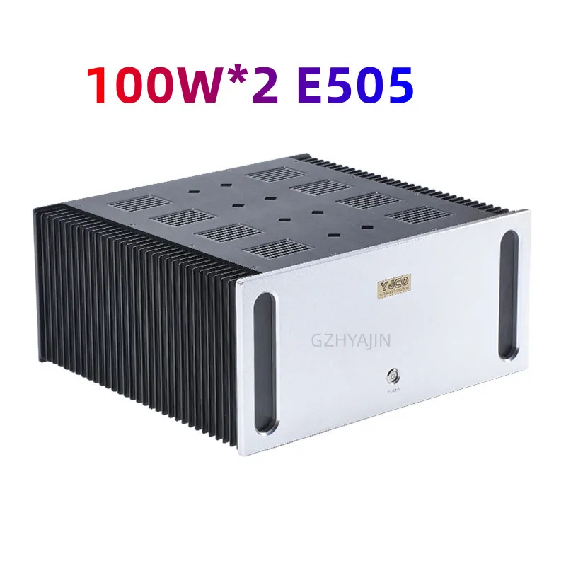 

Latest 100W*2 E505 gold sealed tube HIFI high-power pure post-class A power amplifier 50W*2 8 ohm 100W*2 4 ohm, 20HZ~20KHZ