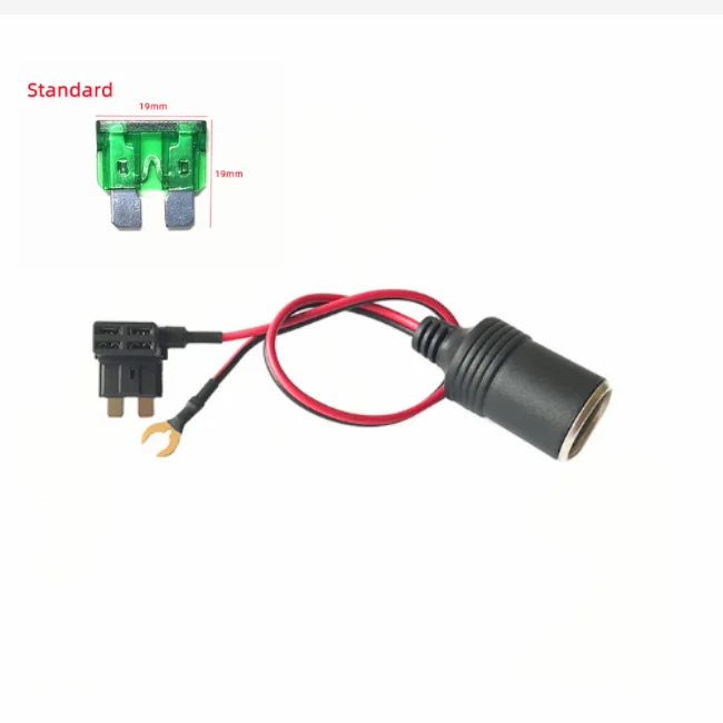 12-24V Car Fuse Box Non-Destructive Installation Cigarette Lighter Charger Cable Female Socket Plug Connector 18AWG 10A