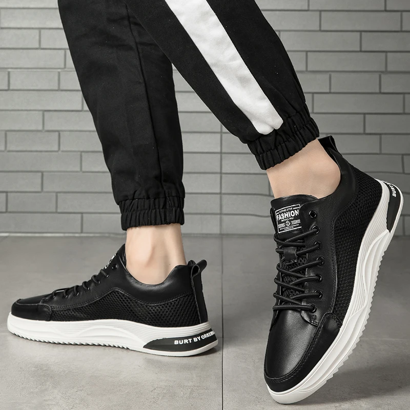 Mens height increasing shoes Thick soled casual shoes rubber anti slip optional ventilation height increase by 6 centimeters