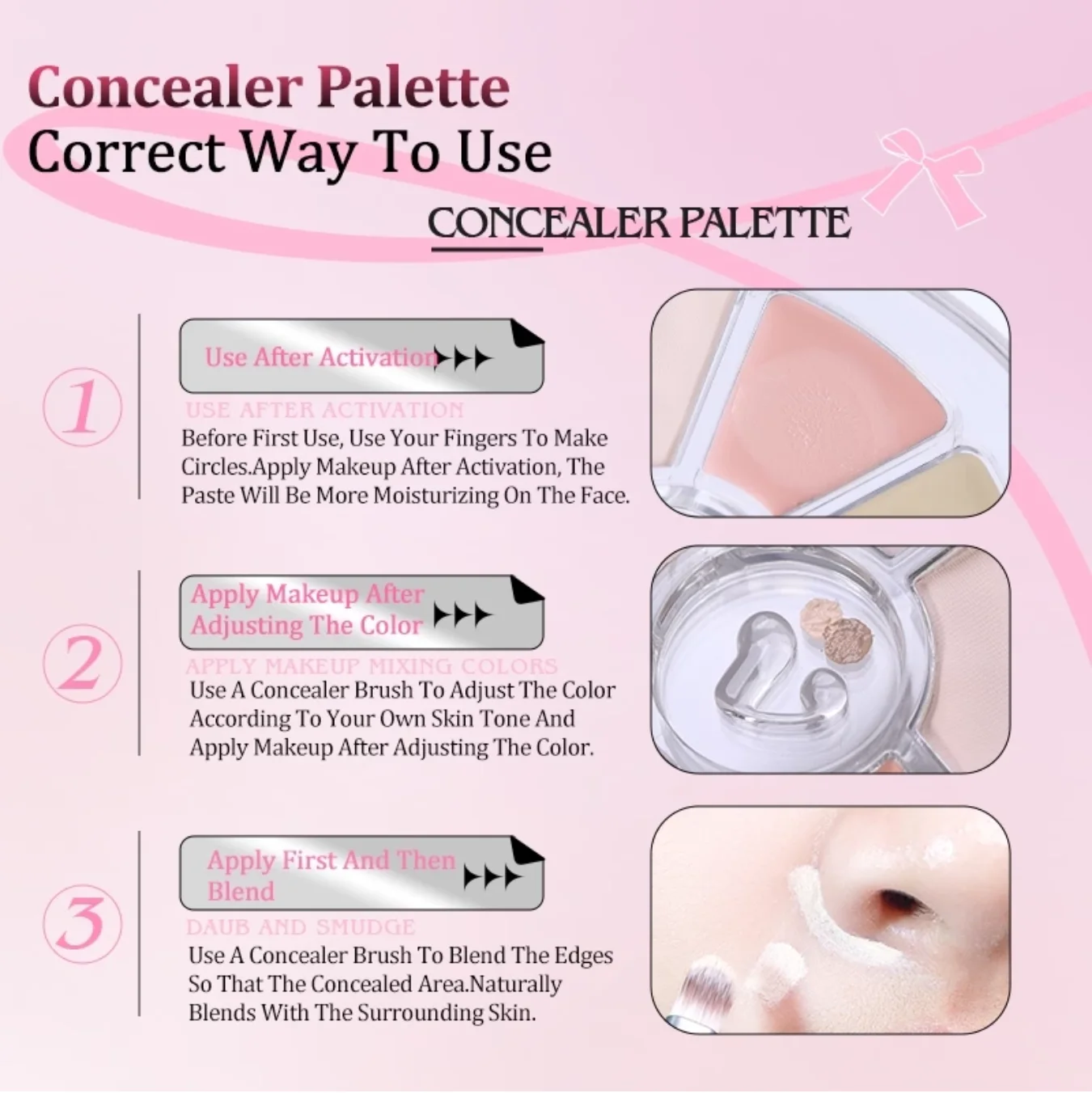 VEECCI Concealer Highlight Seven Colors Moisturizing Not Stuck Versatile Nature Natural Invisible Acne Moisturizer Makeup