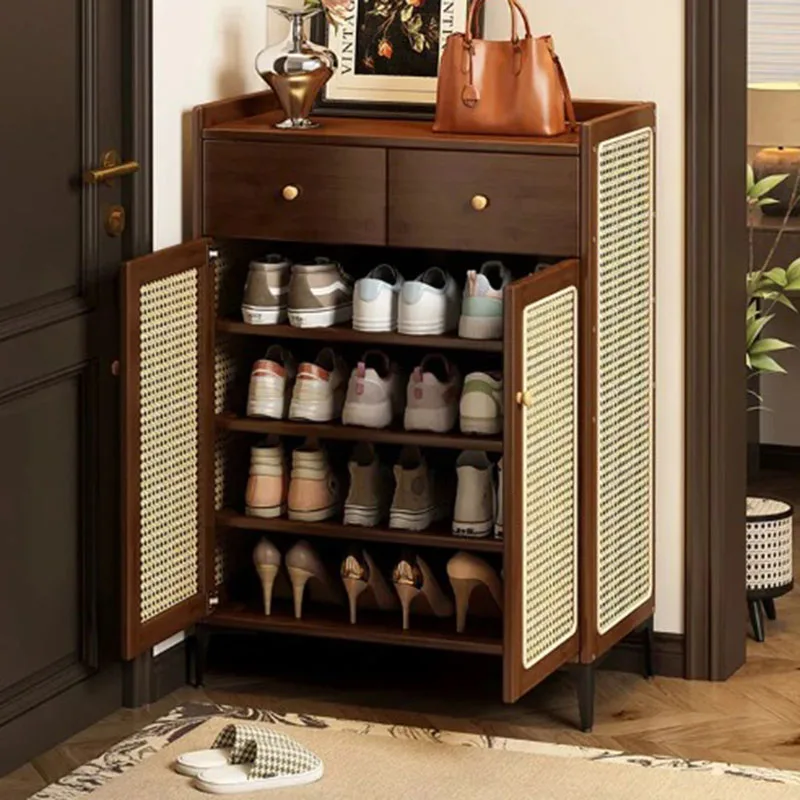 Modern Wooden Shoe Cabinet Organizer Big Size Living Room Entrance Hall Shoe Shelf Dorm Essentials Zapatero Entrance Furniture