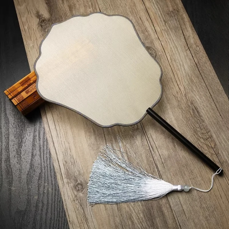 

Vintage ripe silk meticulous hand-painted fan