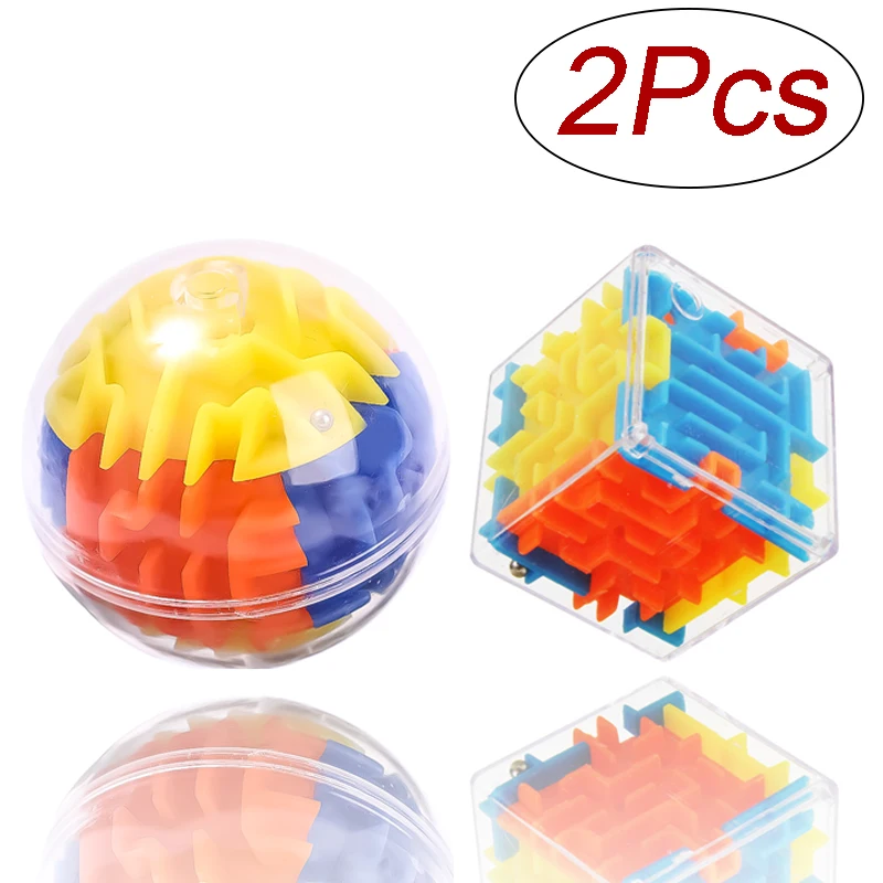 1-2Pc 3D Mini Maze Magic Cubes Puzzle Speed Cubes Rolling Ball Magic Cubes Maze Toys For Children Kids Educational Toys 4cm Cube