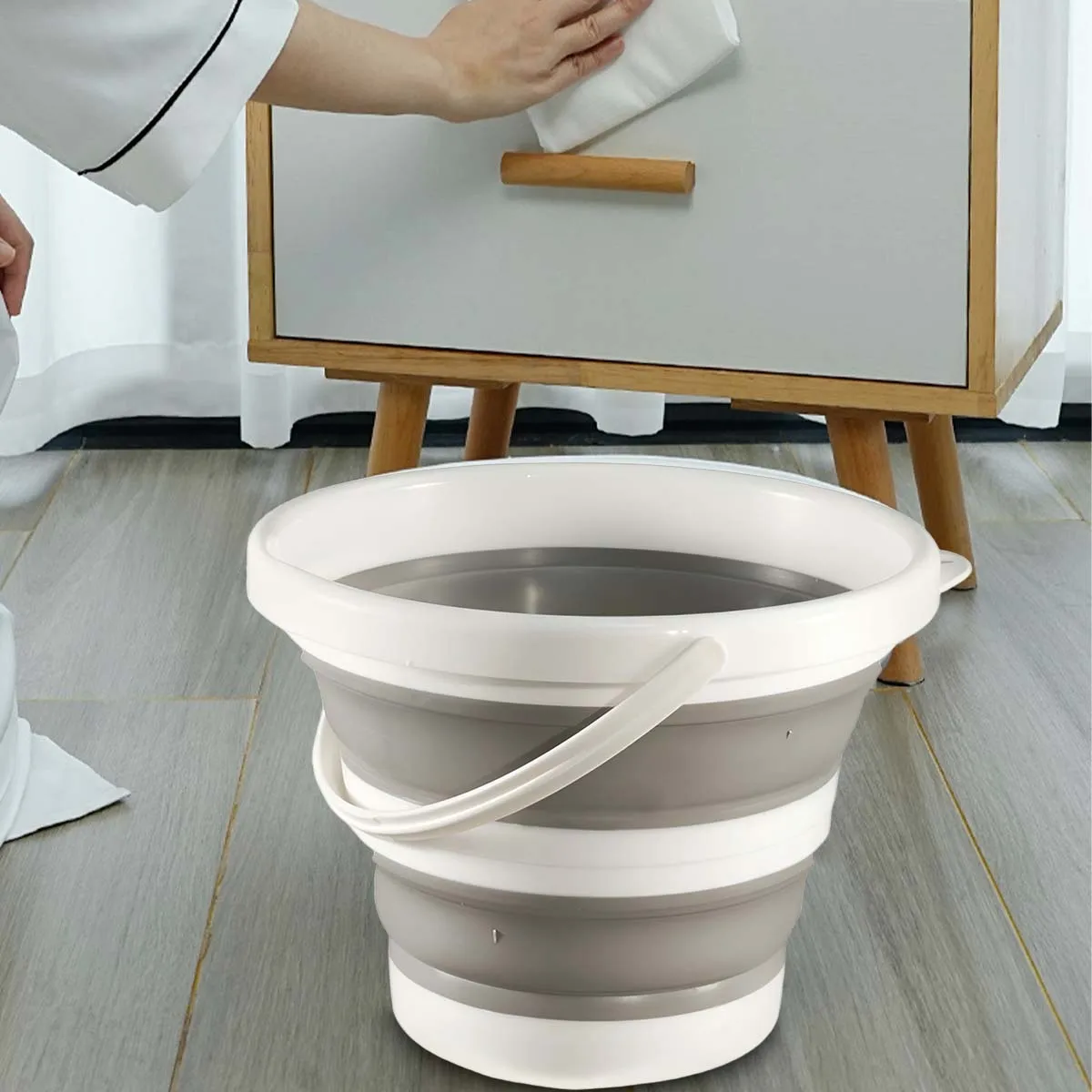 دلو محمول قابل للطي، دلو سيارة من بلاستيك السيليكون، دلو صيد خارجي للأطفال، دلو متعدد الوظائف للسفر إلى المنزل #3