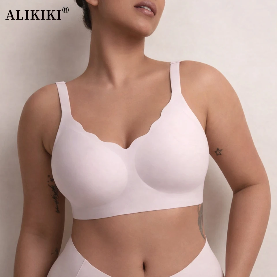 Sujetador de apoyo inalámbrico sin costuras, Push Up, cómodo, suave, sin aros, cobertura completa, camiseta, sujetador, ropa interior de talla grande