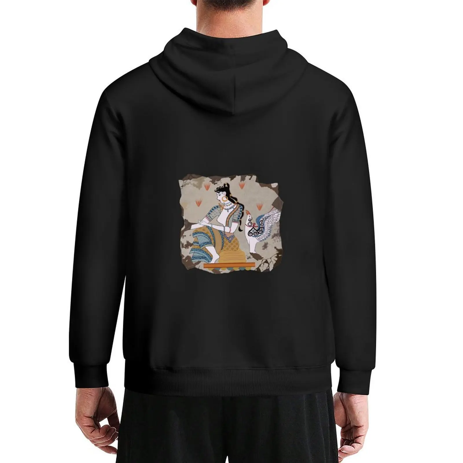 

Akrotiri Fresco - The Saffron Goddess Hoodie male clothes fashion men men's clothing men's sweat-shirt hoodies for men