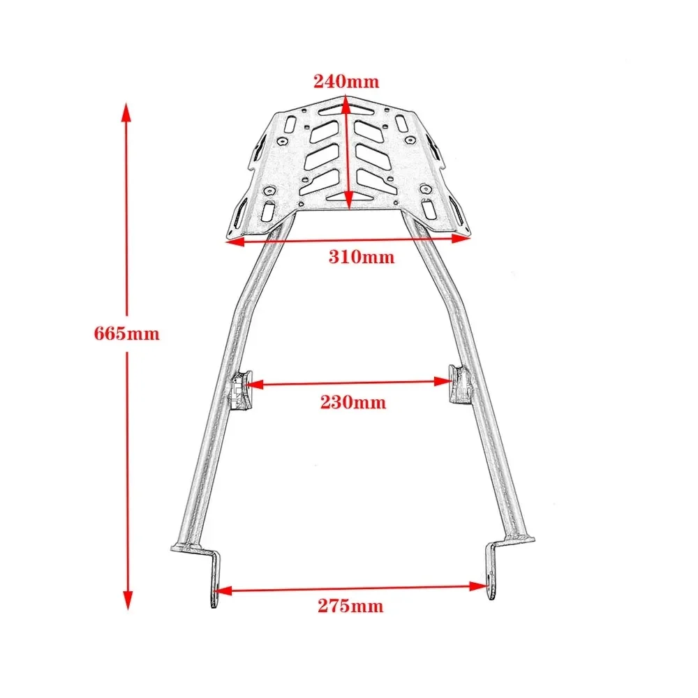 Motorcycle Rear Rack Luggage Rack Carrier Shelf Top Box Holder Support Bracket For YAMAHA MT09 MT-09 SP 2021- 2023