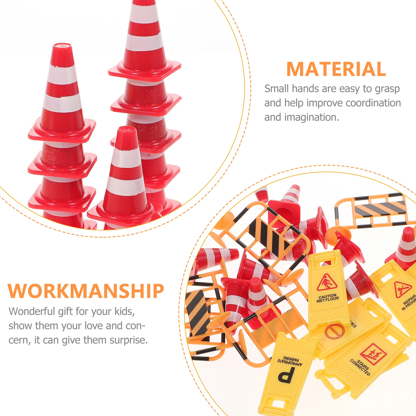 

Road Traffic Sign Toy Small Signs Artificial Toddlers Plastic Roadblock Toys Child