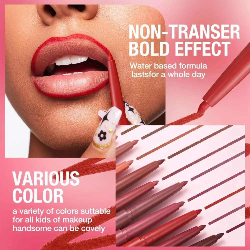 ใหม่ 12 สี Matte Lip Liner ปากกากํามะหยี่ธรรมชาติ Contour Lip Contour ดินสอริมฝีปากแต่งหน้า Stain เครื่องสําอางติดทนนาน