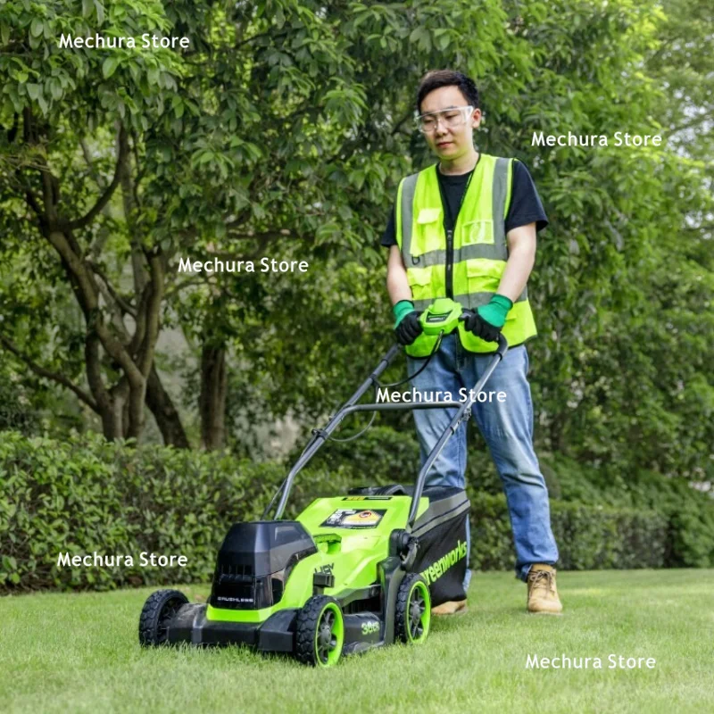 Lithium Battery Lawn Mower – High Power Lawn Tractor Weed Trimmer – Rechargeable 24V Dual Pack Garden Power Tools JT60