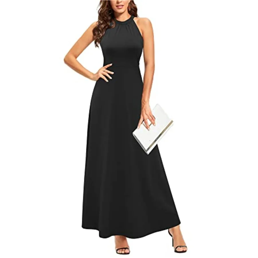 STYLEWORD Women's Summer Floral Halter Maxi Dr Vacation Semi Formal 2026