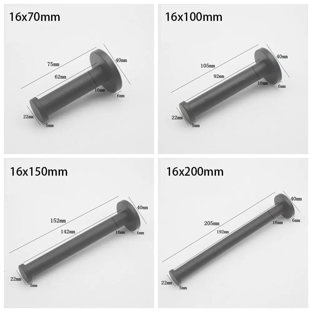 New 1Pcs with Screws Single Clothes Hook Cylindrical Stainless Steel Hat Towel Rack Bathroom Hardware Accessories Silver Black