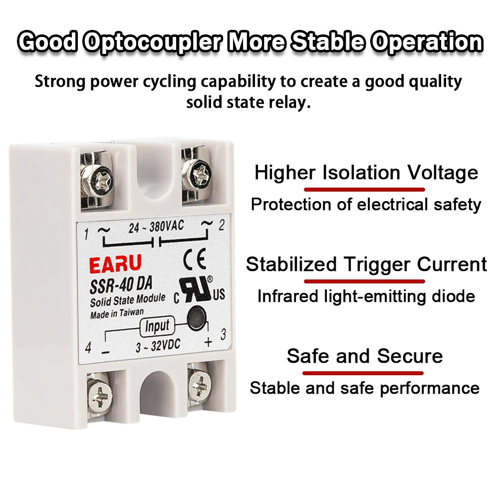 SSR-25DA SSR-40DA SSR-25AA SSR-40AA SSR-40DD SSR 10A 25A 40A DD DA AA Solid State Relay Module for PID Temperature Control